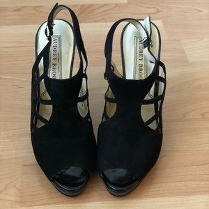 Black peep toe heels